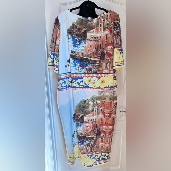 NWT STYLEWE Scenic Print Midi Dress size 3X - Picture 3 of 4